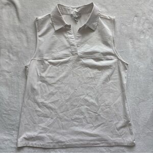 Hinson Wu Jane White Sleeveless Collared Neck Blouse Womens Medium Capsule